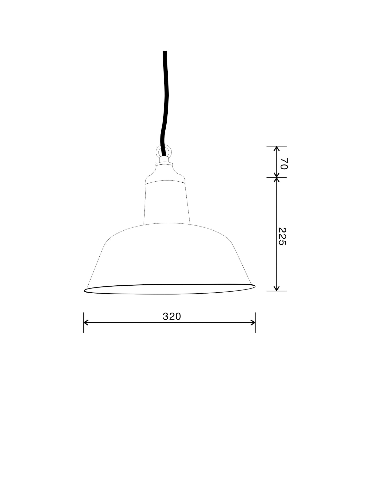 Small Black Enamel Pendant Light