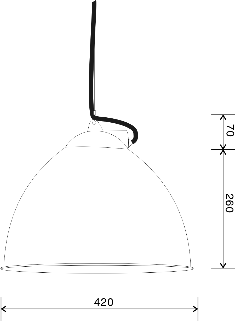 Black Enamel Pendant Light