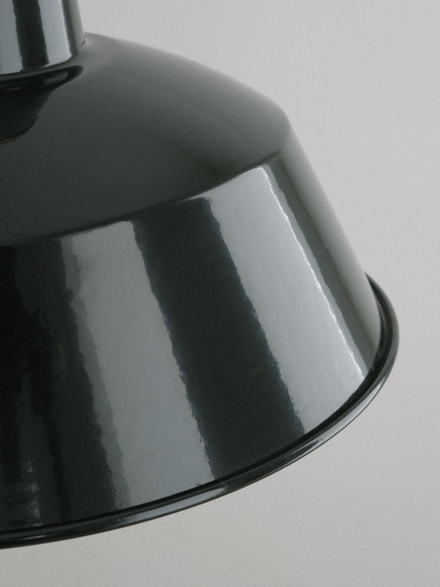 Small Black Enamel Pendant Light