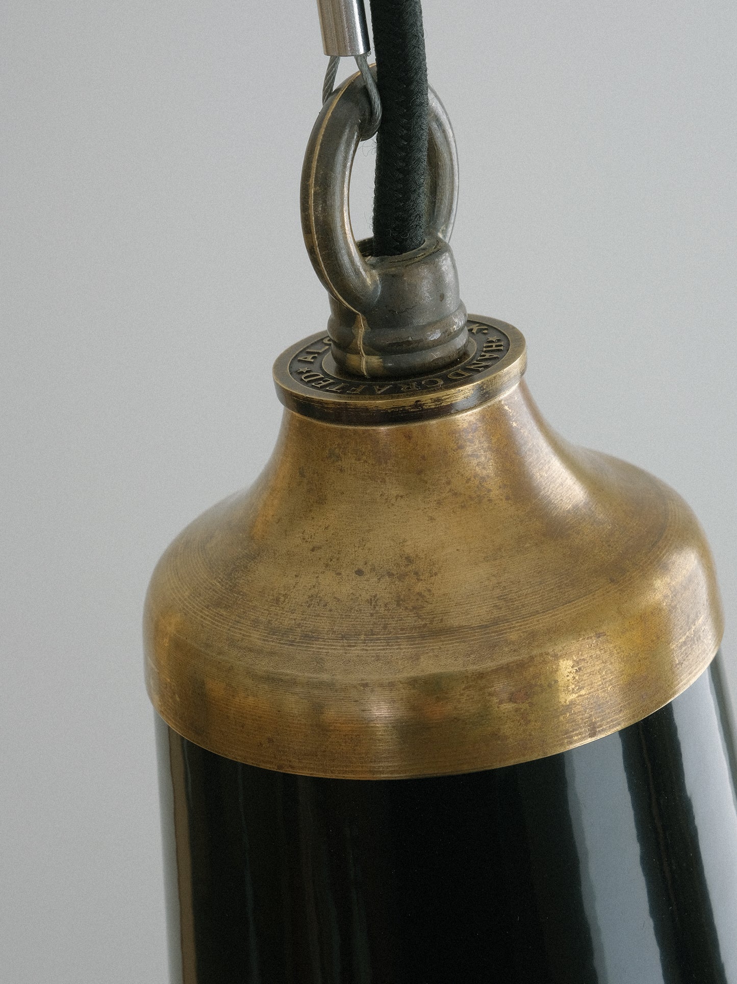 Small Black Enamel Pendant Light