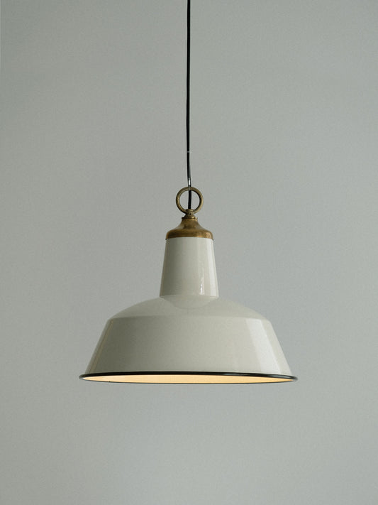 White Enamel Pendant Light