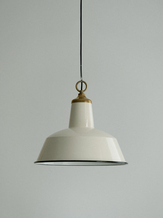 White Enamel Pendant Light