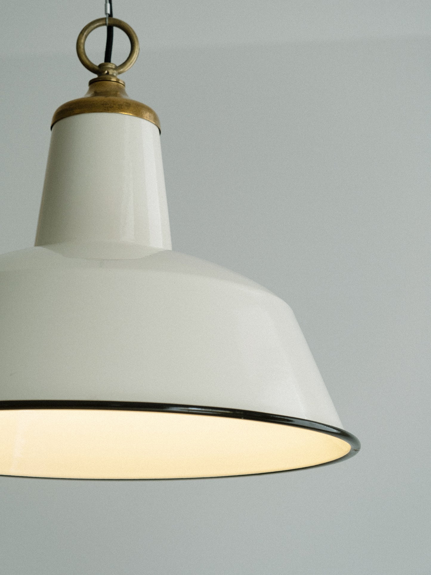 White Enamel Pendant Light