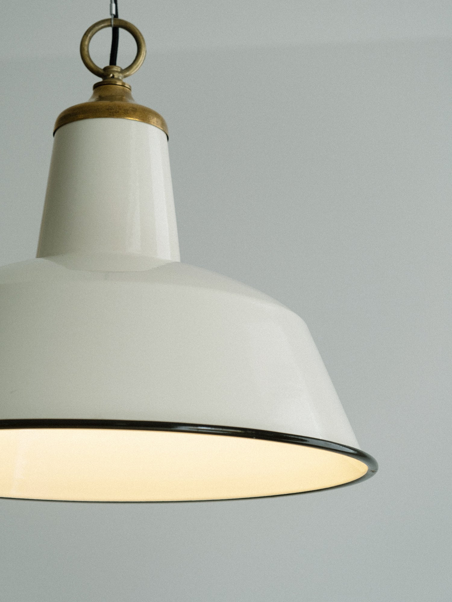 White Enamel Pendant Light