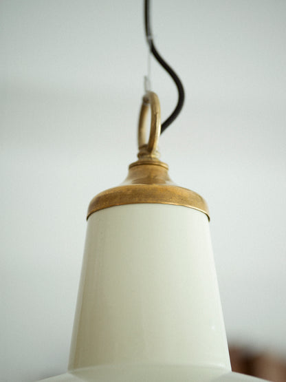 White Enamel Pendant Light